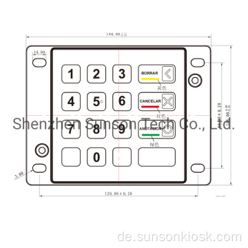 PCI 5-zugelassenes Verschlüsselungs-PIN-Pad